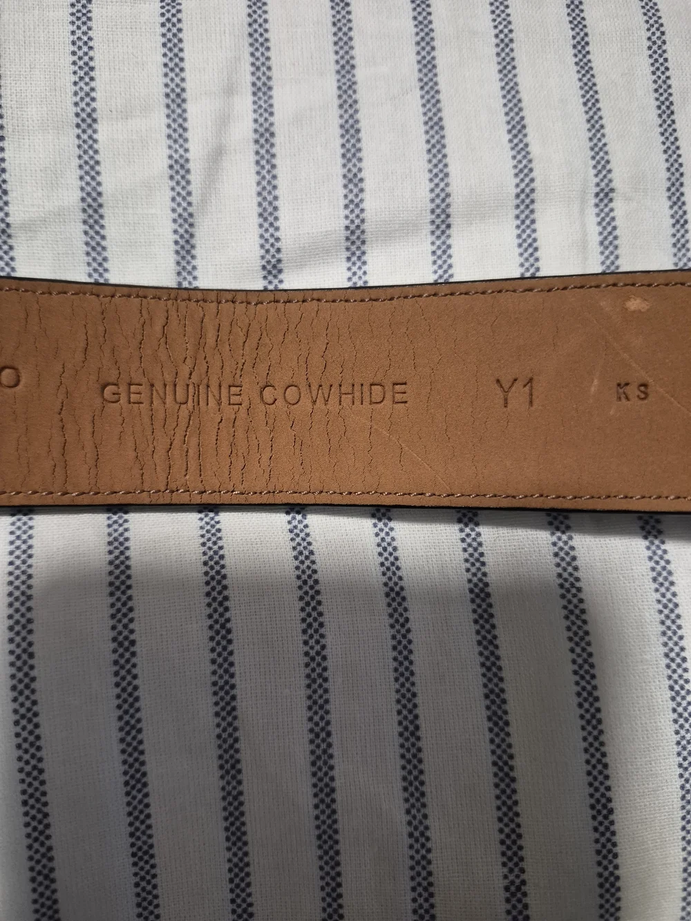Perry Ellis Brown Leather Belt with Brush NickelBuckle Genuine‎ Cowhide Size 34